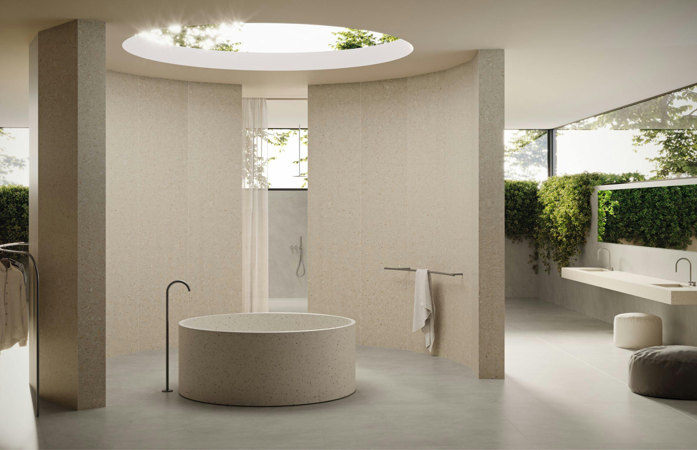 Image 38 of MUT ELLIPSE.jpg?auto=format%2Ccompress&ixlib=php 3.3 in Natural light partners with Dekton Marmorio to create an enveloping, sophisticated bathroom - Cosentino