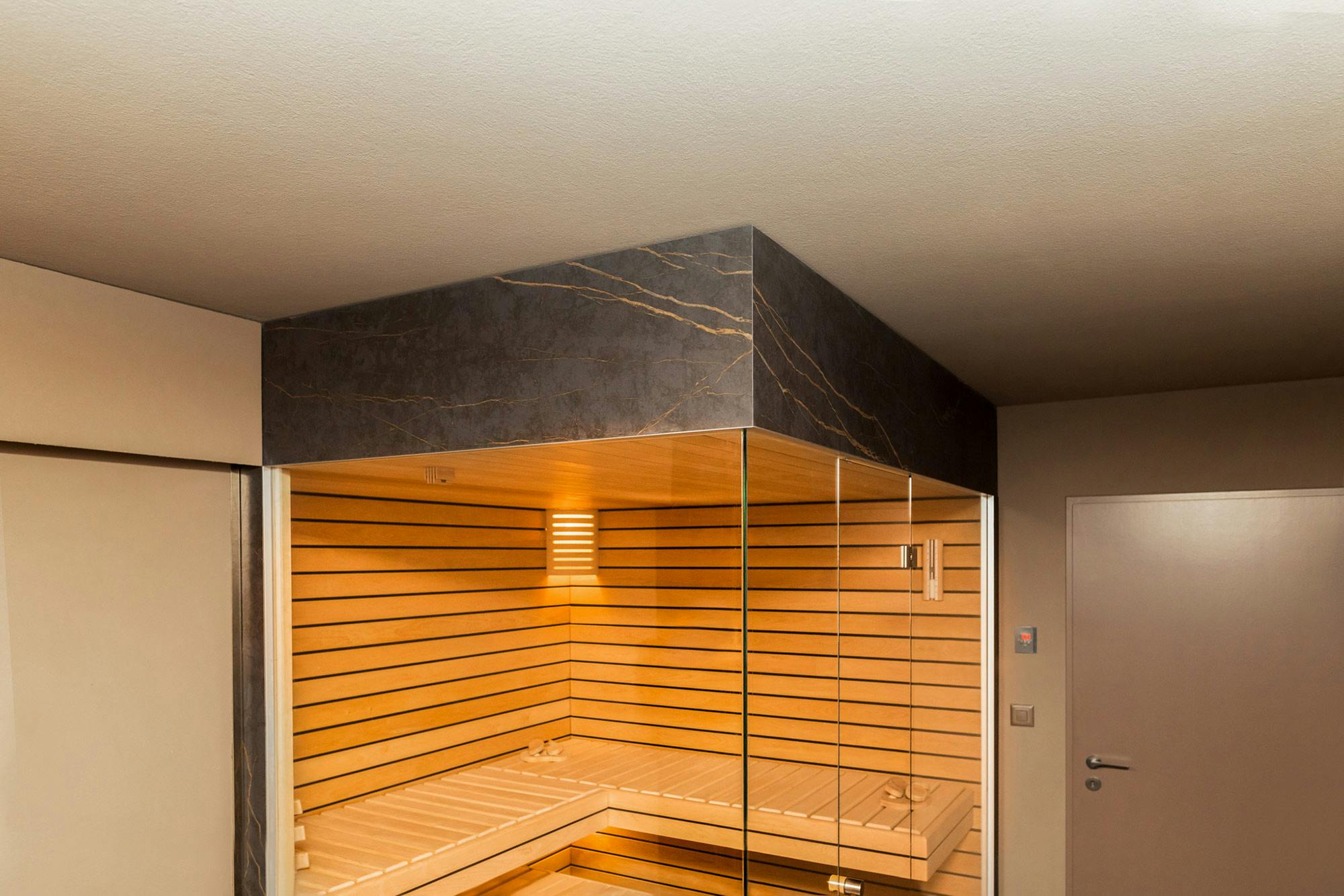 Image 34 of sauna suiza laurent 2.jpg?auto=format%2Ccompress&ixlib=php 3.3 in This sauna reaches its full wellness potential thanks to Dekton - Cosentino