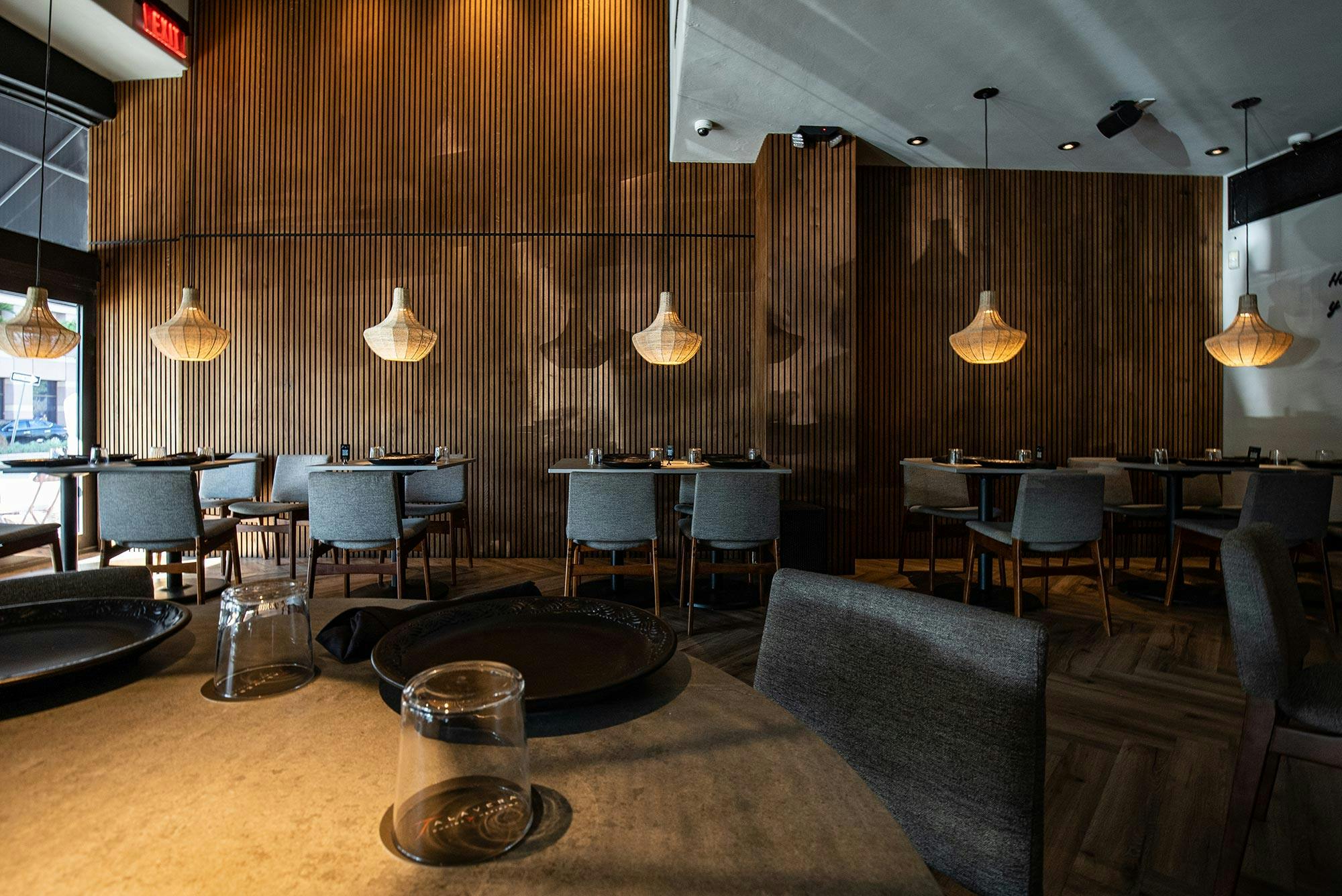 Image 14 of Restaurante Talavera 23.jpg?auto=format%2Ccompress&ixlib=php 3.3 in Tables with Dekton Bergen for coffee lovers in a cozy Emirati space - Cosentino
