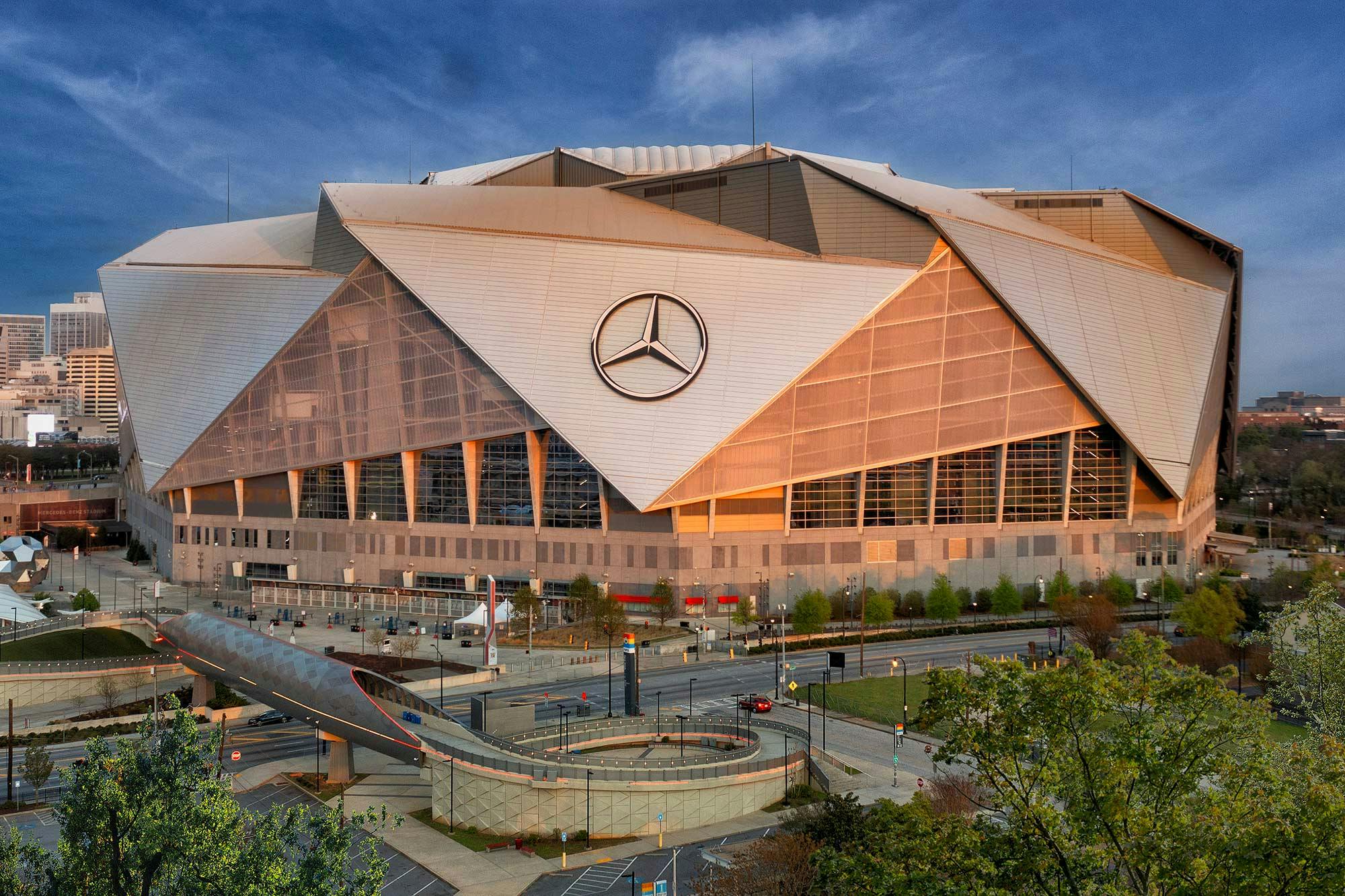 Image 35 of Mercedes Benz Stadium 3.jpg?auto=format%2Ccompress&ixlib=php 3.3 in An elegant and sophisticated setting for Mercedes-Benz luxury cars thanks to Dekton - Cosentino