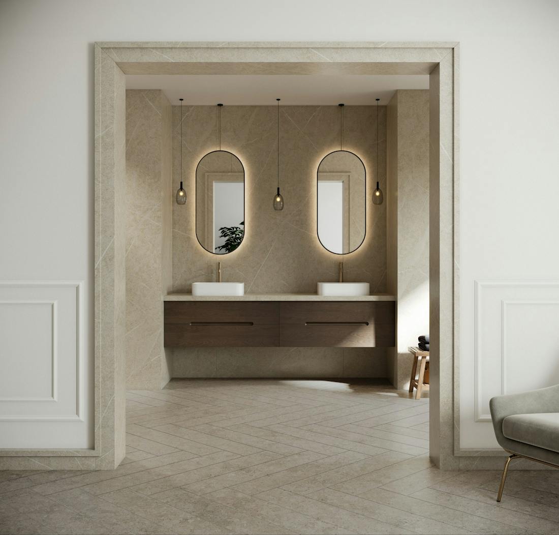 Dekton Pietra Edition - Bathroom - Adia 1 + Grigio Image 37 of Dekton Pietra Edition Bathroom Adia 1 Grigio.jpg?auto=format%2Ccompress&fit=crop&ixlib=php 3.3 in Piasentina-Stein: Dekton legt die klassische Schönheit für die Ewigkeit neu auf - Cosentino