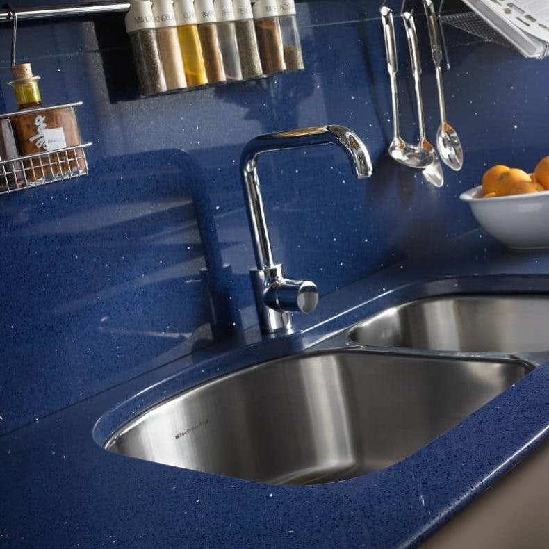 Image number 38 of the current section of blue-kitchen-benchtops in Cosentino Australia