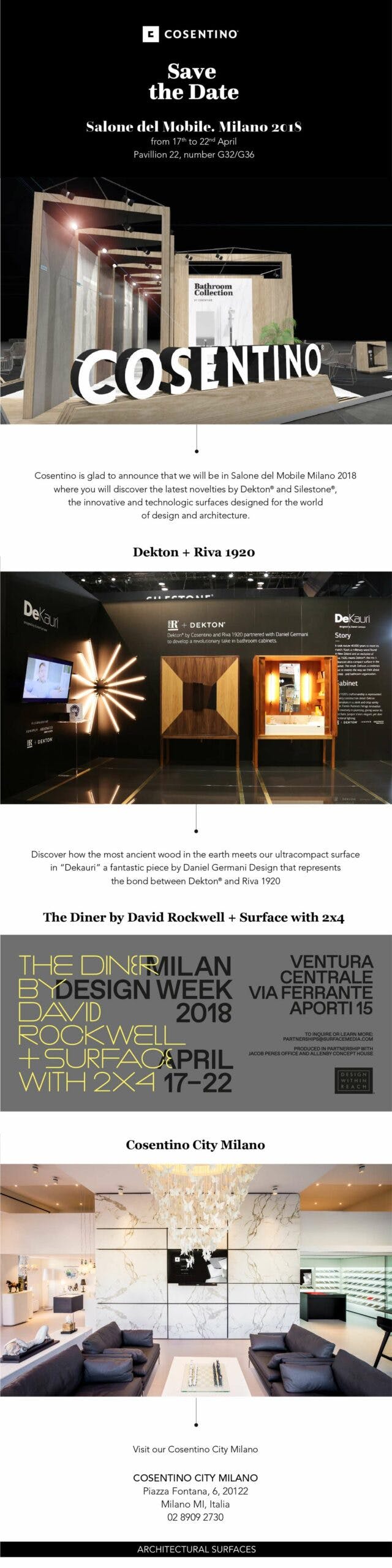 Image number 32 of the current section of Save the Date: Cosentino @ Milan Design Week 2018 in Cosentino Australia