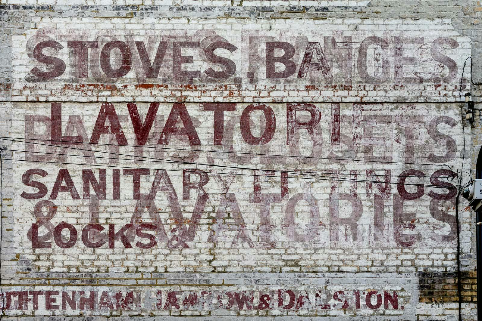 Image number 38 of the current section of Ghost Signs. A London Story in Cosentino Australia