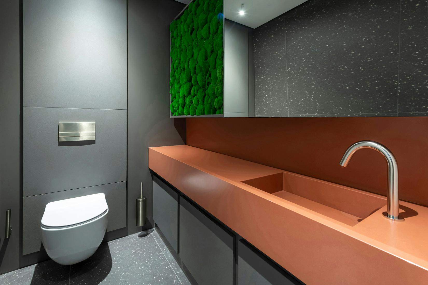 Image number 59 of the current section of Sustainable washbasins in Mediterranean colours and modern design for the groundbreaking Superloo bathrooms in Cosentino Australia
