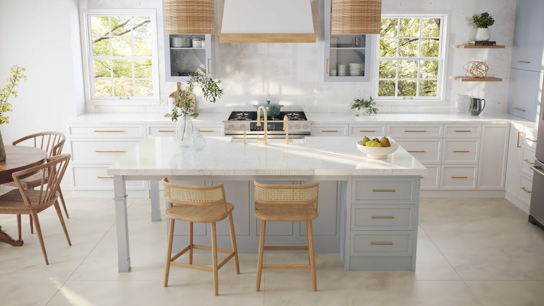 The marble-look white colour trend is back with a bang in 2023