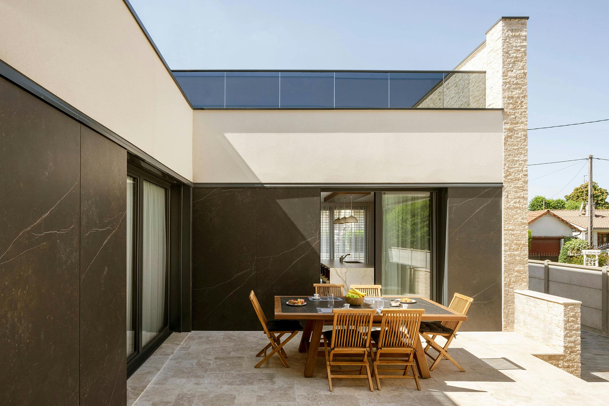 Image number 34 of the current section of Dekton for an integrated façade and outdoor kitchen in this private home in France in Cosentino Australia