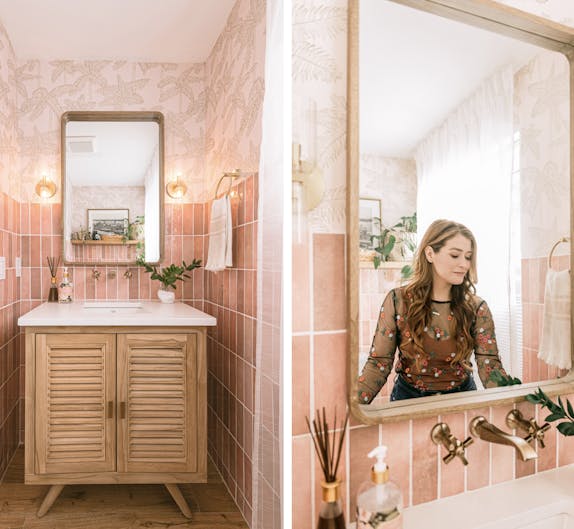 Image number 33 of the current section of Think pink! Rebekah Higgs transforms her powder room into a tropical retreat in Cosentino Canada