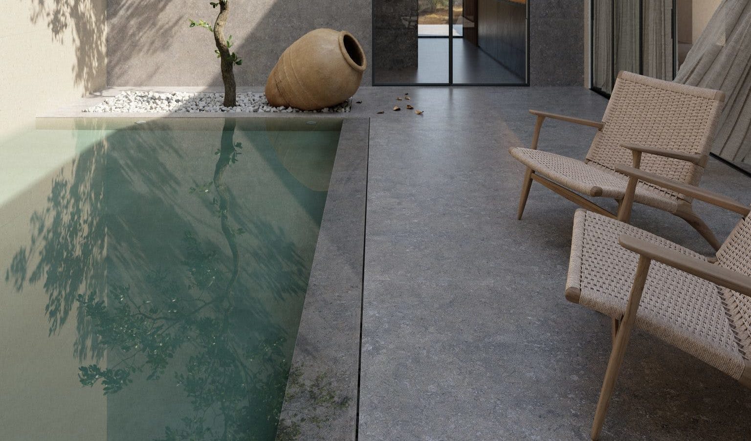 AMB01 - Exterior Dekton VK04 Grafite Image 42 of AMB01 Exterior Dekton VK04 Grafite e1675275025566.jpg?auto=format%2Ccompress&ixlib=php 3.3 in Vicenza stone, recoded for the new architecture - Cosentino