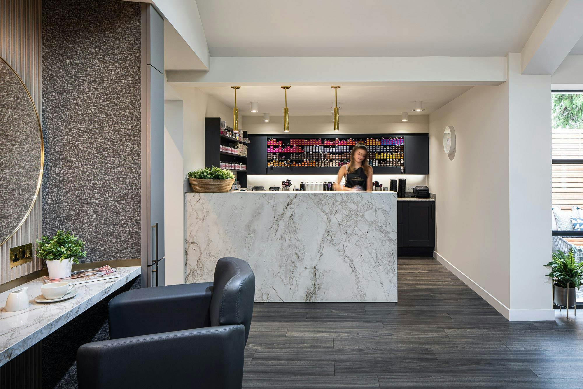 Image number 36 of the current section of Dekton is as Stylish as it is Practical at Luxury Surrey Hair Salon, Leo Bancroft in Cosentino Canada
