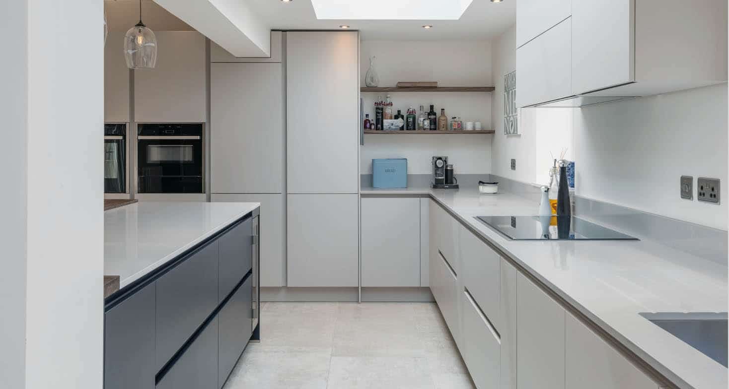 Image number 34 of the current section of White and grey tones combined with wood in Cosentino UK