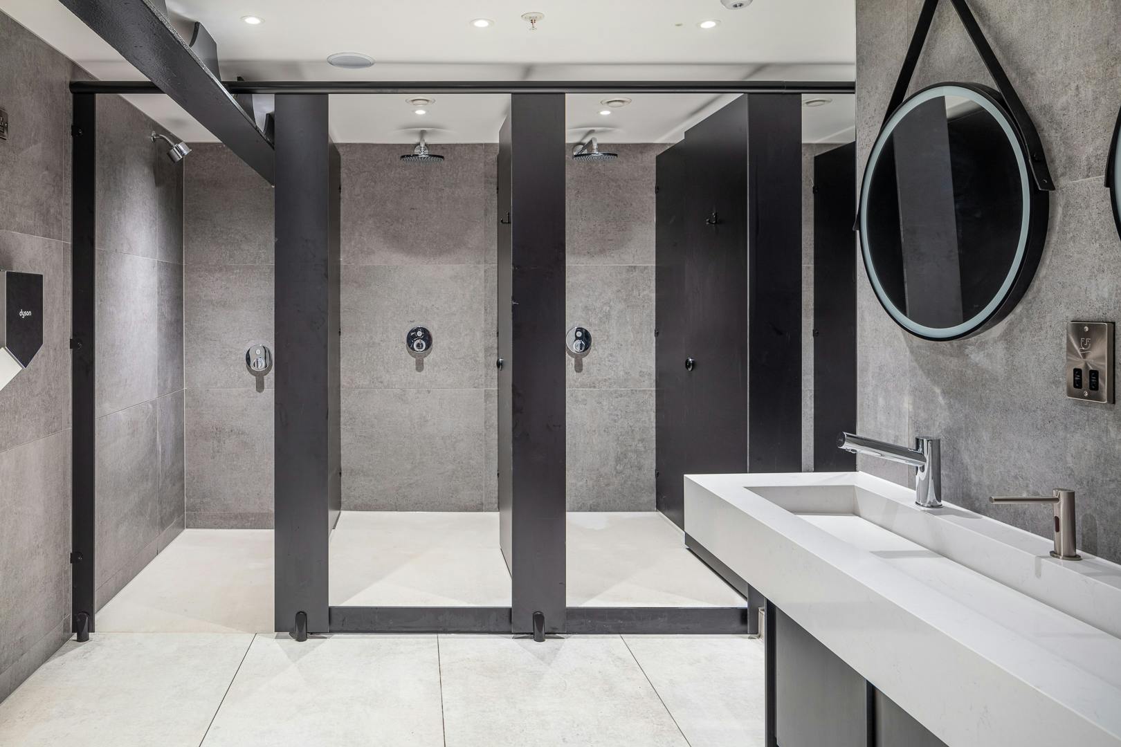 Image number 36 of the current section of Dekton Specified at Commuter’s Shower Block with Bike Store at Manchester City Centre Office Building in Cosentino UK