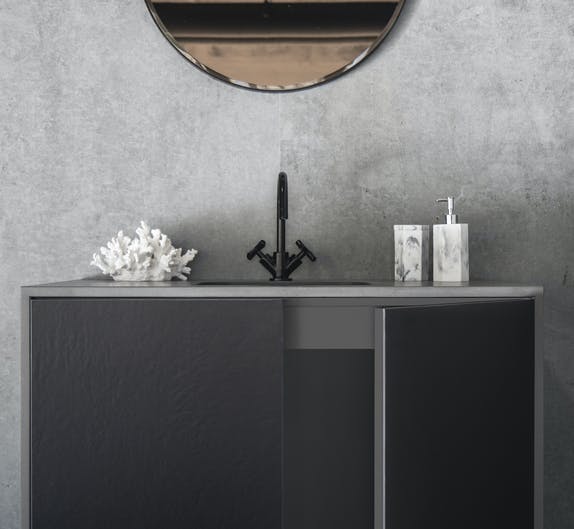 Dekton Slim in Bromo – as seen on the vanity doors