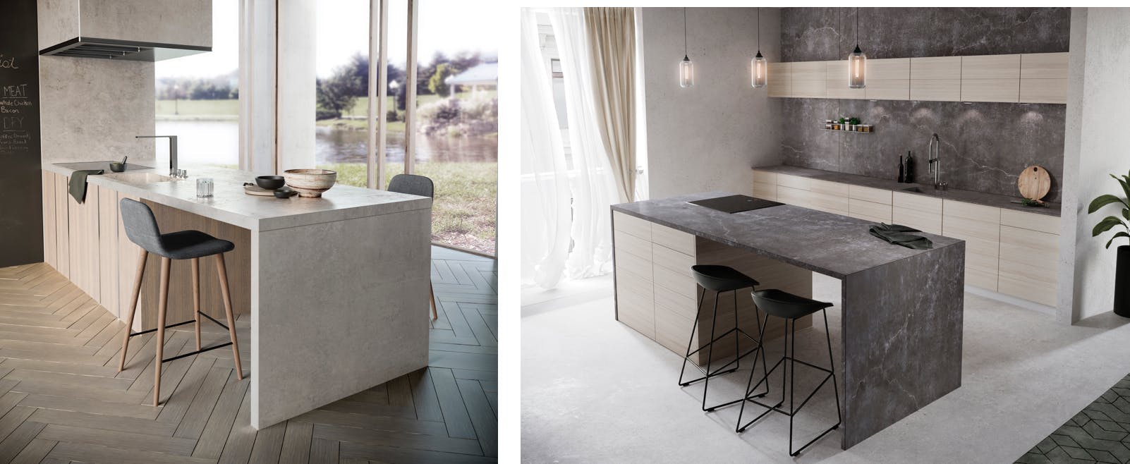Dekton® Kreta and Laos from the New Industrial Collection