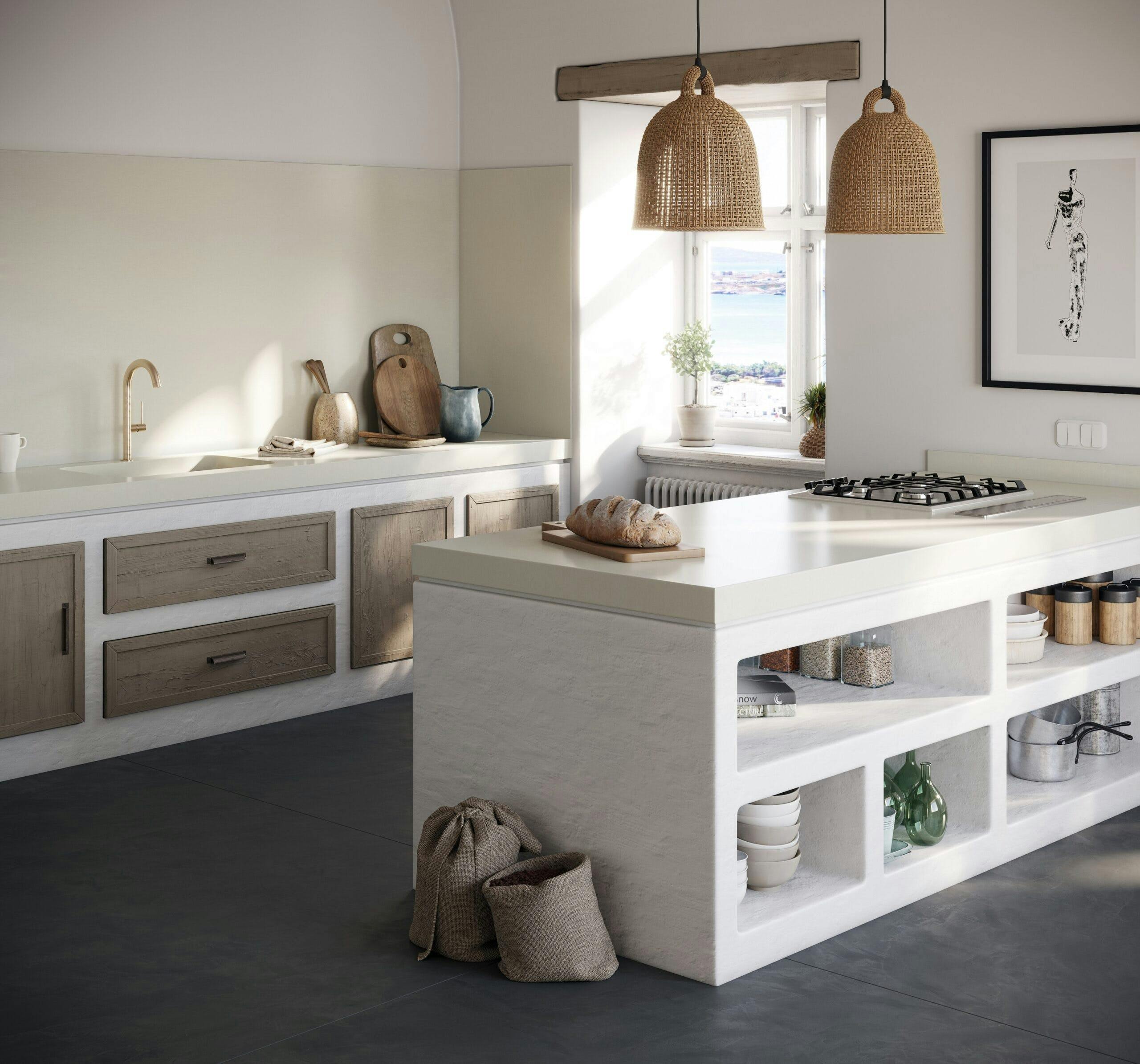 Image of Silestone Kitchen 2 Faro White 3 scaled 1 1 1.jpg?auto=format%2Ccompress&ixlib=php 3.3 in How to choose a worktop finish: matt or gloss? - Cosentino