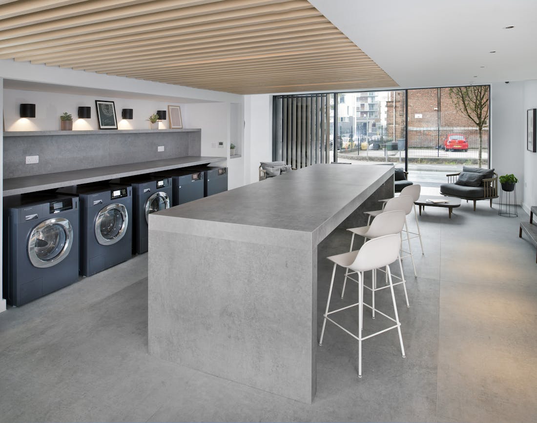 Dekton Combines Style and Safety in the Local Blackfriars Launderette, Manchester