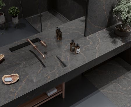 Image of 2023 06 05 COS Ambiente 7 Bath Bohemian Flame 2 copia.jpg?auto=format%2Ccompress&fit=crop&ixlib=php 3.3 in Cosentino Launches Le Chic and Urban Crush Collections from Silestone® - Cosentino