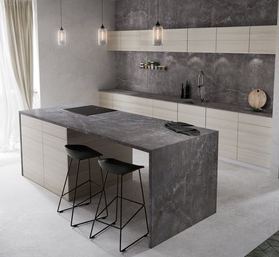 Image of Dekton Kitchen Laos lr 1 in New Dekton® and Silestone® colours: "cement" and "natural" trends - Cosentino