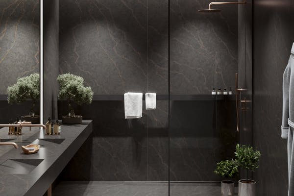 Image of web le chic bohemian flame bathroom.jpg?auto=format%2Ccompress&ixlib=php 3.3 in Cosentino Launches Two New Silestone® Collections, Le Chic and Urban Crush - Cosentino
