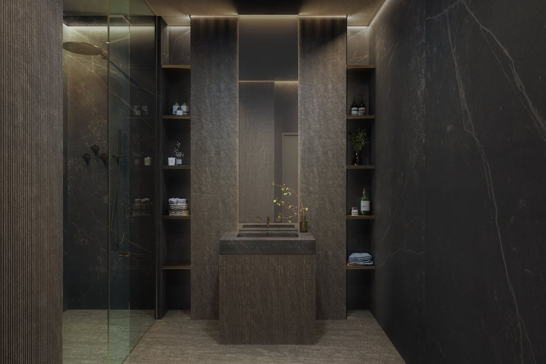 Image of Ukiyo Bromo Bathroom 01.jpg?auto=format%2Ccompress&fit=crop&ixlib=php 3.3 in Cosentino Announces Dekton® Ukiyo, A First of Its Kind Fluted Collection with Designer Claudia Afshar - Cosentino