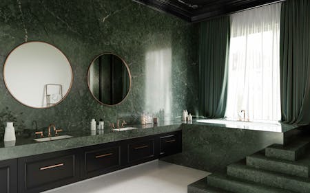 Silestone XM - Bathroom USA - Le Chic Boheme - Jardin Emerald Image 33 of Silestone XM Bathroom USA Le Chic Boheme Jardin Emerald scaled.jpg?auto=format%2Ccompress&fit=crop&ixlib=php 3.3 in Cosentino merges Parisian sophistication and bohemian flair in Le Chic Bohème by Silestone®XM - Cosentino