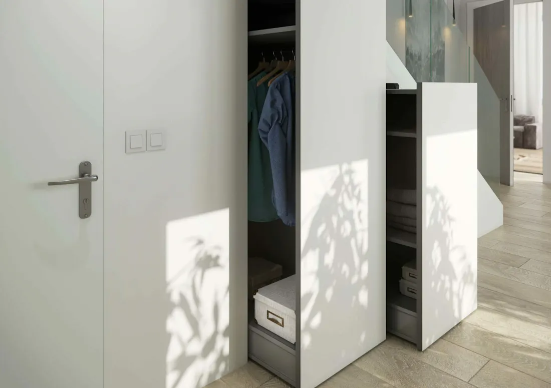 Ambiente-escalera-armarios-Dekton-Slim-Zenith-lr-scaled-e1714477007864 Image 37 of Ambiente escalera armarios Dekton Slim Zenith lr scaled e1714477007864.jpg?auto=format%2Ccompress&fit=crop&ixlib=php 3.3 in Cómo fomentar el bienestar desde tu cocina - Cosentino