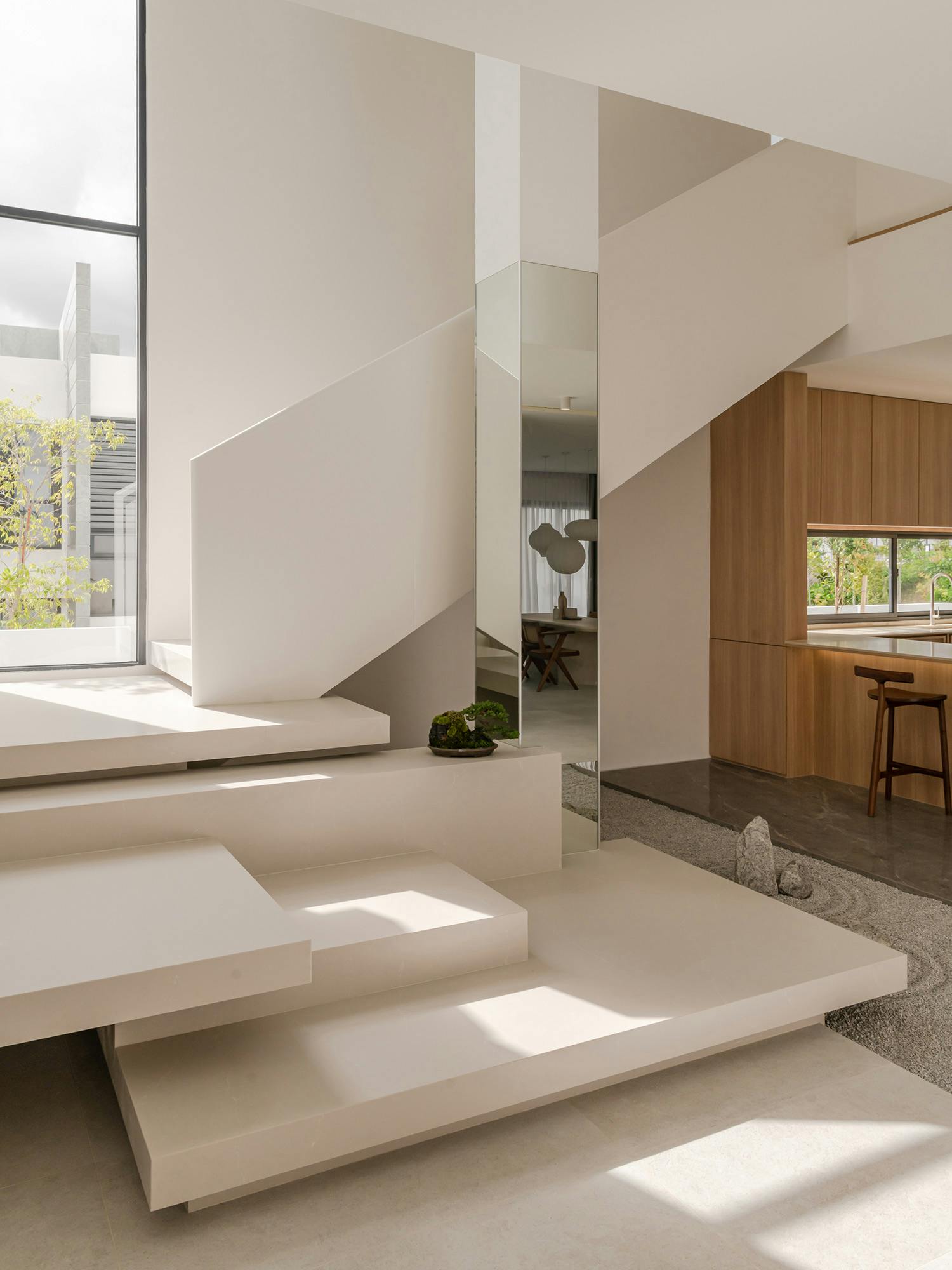 Image of DYP DualSpaceStudio JadeHill Stairs 010.jpg?auto=format%2Ccompress&ixlib=php 3.3 in A floating staircase teams up with Silestone to achieve its elegant design - Cosentino