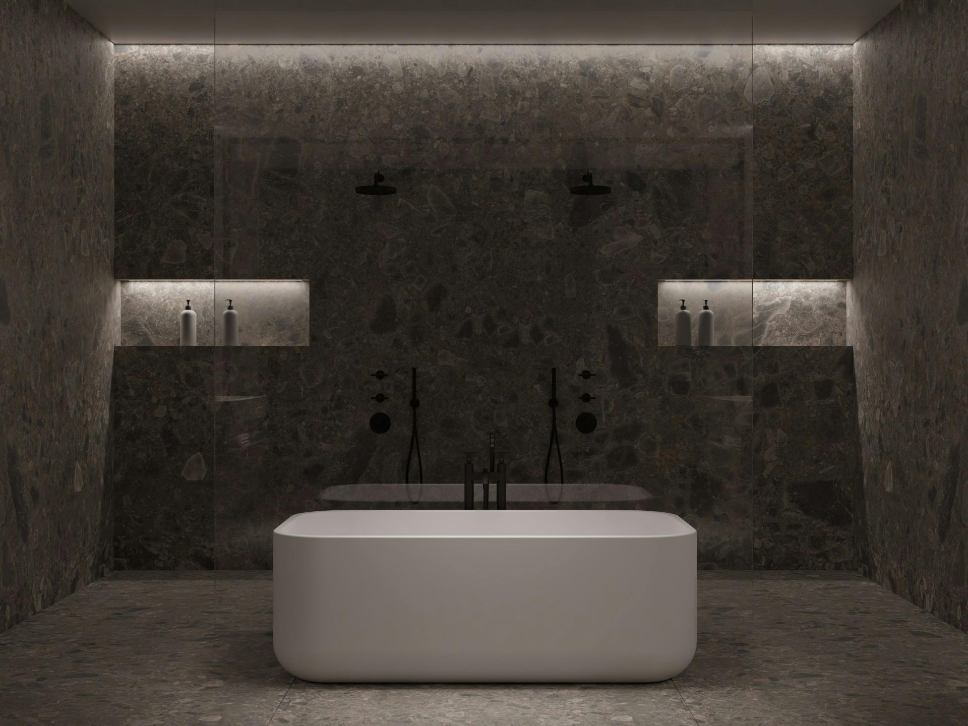 Numéro d'image 35 de la section actuelle de Ellipse: the bathroom by MUT Design inspired by the organic curves of the iconic Torres Blancas building de Cosentino France