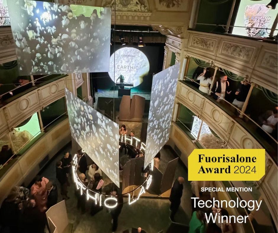 Célébration de l’innovation et de la durabilité : EARTHIC® LAB X FORMAFANTASMA remporte le prix Technology Fuorisalone 2024