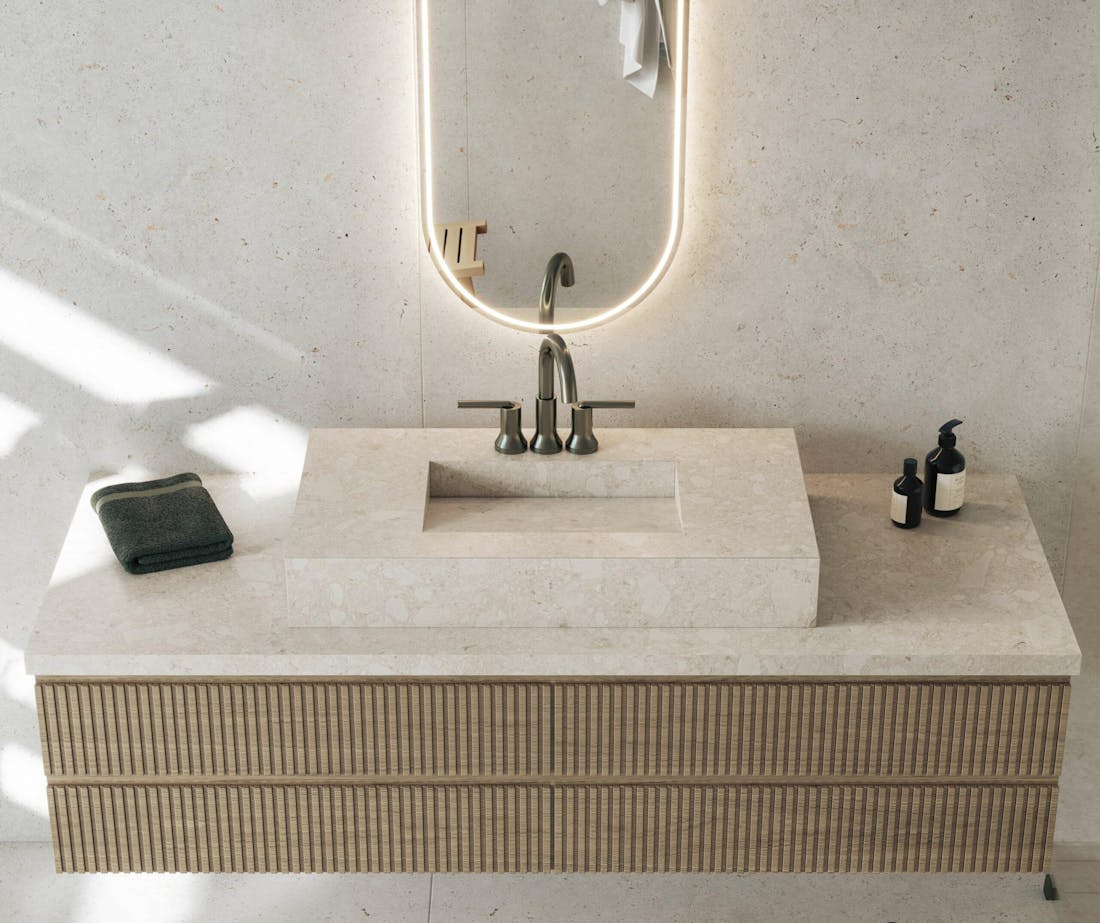 05 Dekton Pietra Edition - Bathroom - Polar + Ava Detalle 05 Dekton Pietra Edition - Bathroom - Polar + Ava Detalle