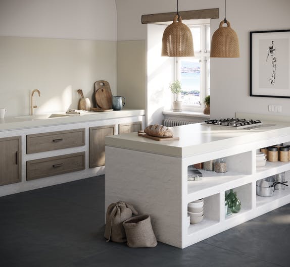 Image of Silestone Kitchen 2 Faro White 1 in Een zonnige toekomst met Sunlit Days, de eerste klimaatneutrale Silestone®-collectie - Cosentino