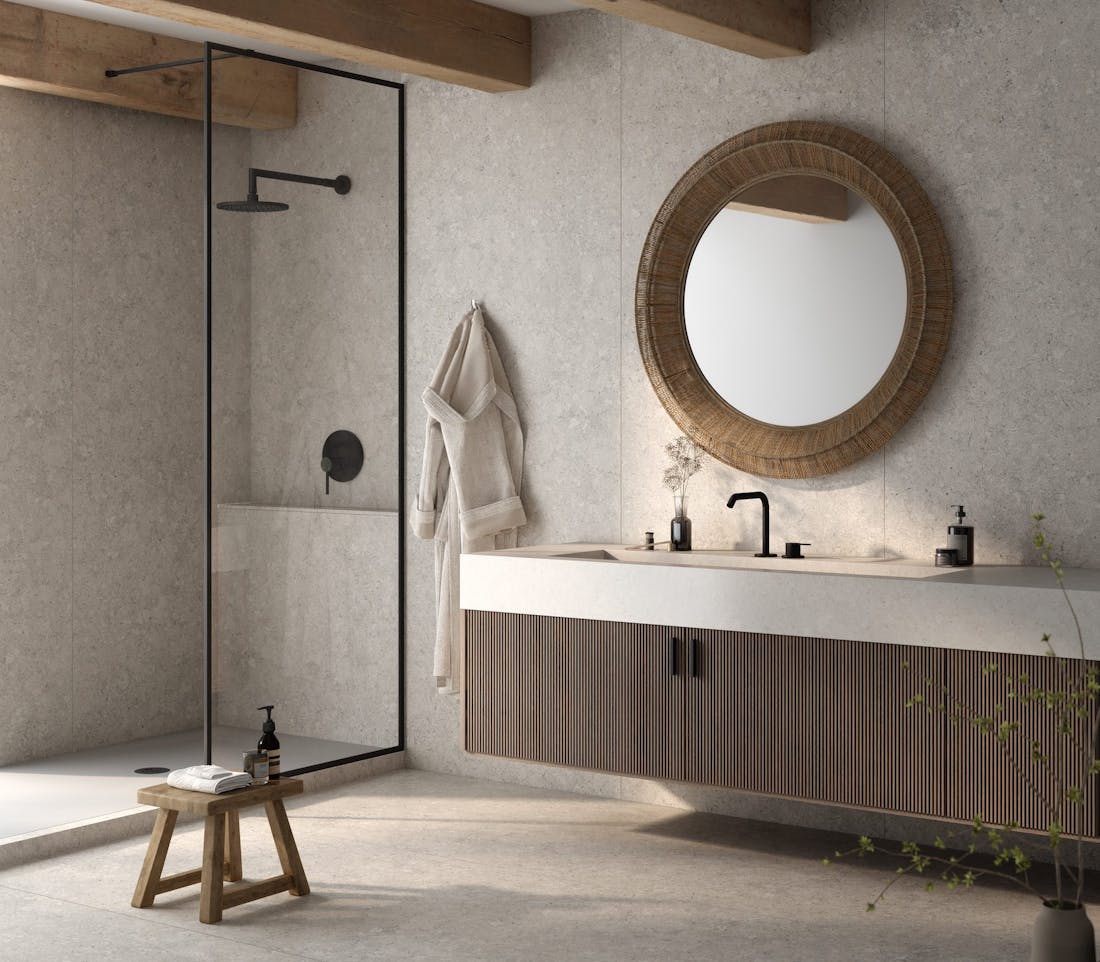 Bathroom-Dekton-Pietra-Kode-VK03-Grigio Image of Bathroom Dekton Pietra Kode VK03 Grigio 1.jpg?auto=format%2Ccompress&fit=crop&ixlib=php 3.3 in Cosentino lanserer Dekton® Pietra Kode designet av Daniel Germani - Cosentino