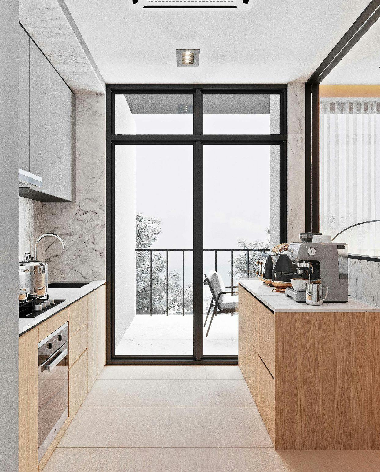 Image 35 of kitchen countertop and backer Bergen.jpg?auto=format%2Ccompress&ixlib=php 3.3 in Neutralne kolory i eleganckie tekstury – luksusowe mieszkanie w Singapurze - Cosentino