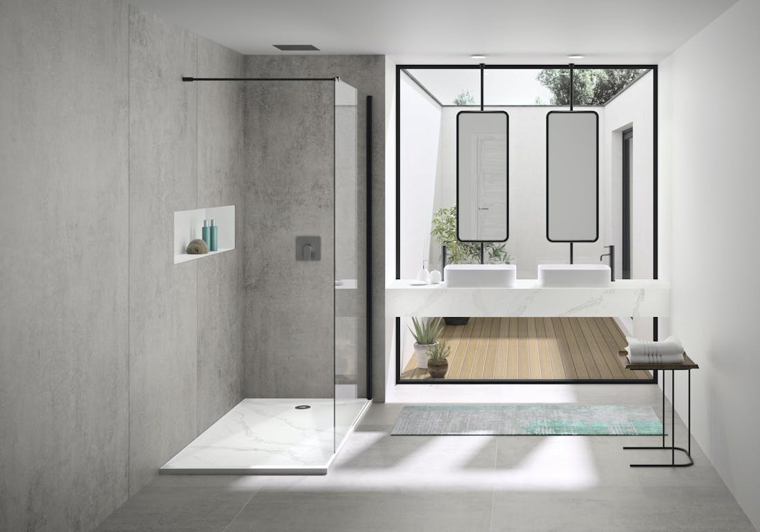 Imagem número 34 da actual secção de Cinco ideias de design interessantes para casas de banho em tons de cinzento e branco da Cosentino Portugal
