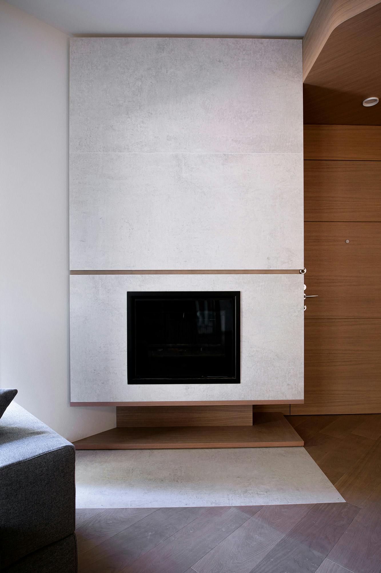 Imagem número 37 da actual secção de One material, a range of uses: this modern house features Dekton Lunar in the fireplace, kitchen and bathroom da Cosentino Portugal