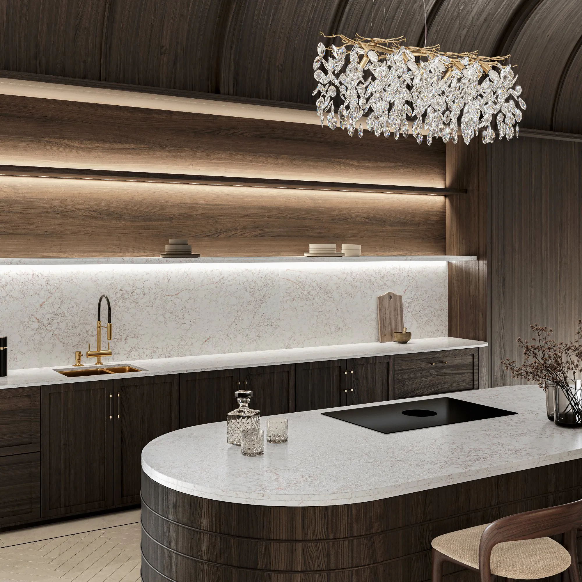 Silestone XM European Kitchen - Le Chic Boheme - Riviere Rose 2 V2 Image 47 of Silestone XM European Kitchen Le Chic Boheme Riviere Rose 2 V2.jpg?auto=format%2Ccompress&ixlib=php 3.3 in Inspiração - Cosentino