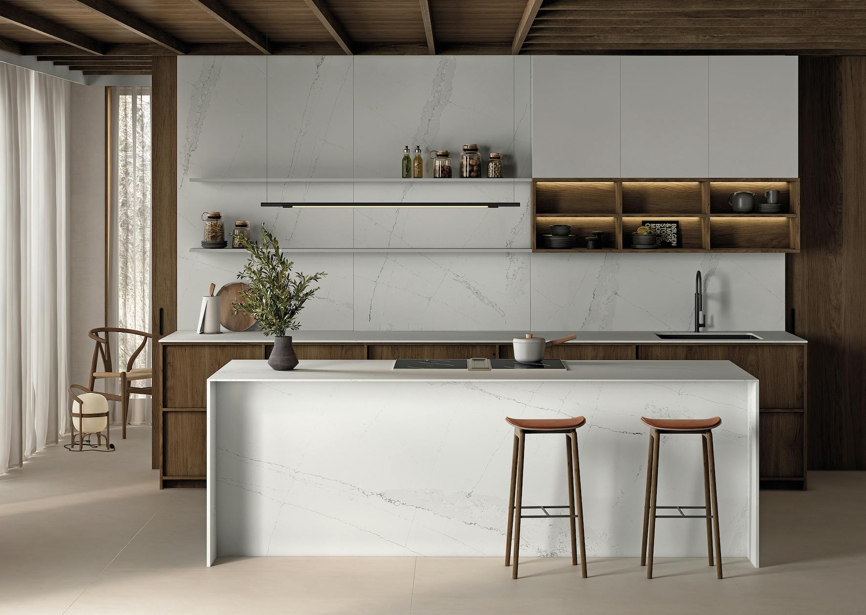 Image of Silestone Ethereal Dusk Lifestyle Kitchen 1 in Ufuktaki Barış, Dinginlik ve Sükunetin Temsili Ethereal Dusk - Cosentino