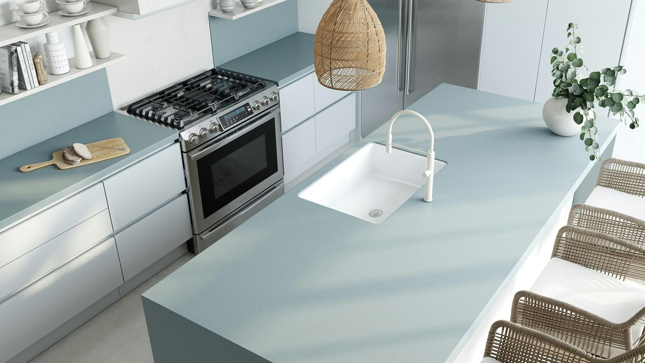 Image of Silestone Cala Blue 1 in Mutfağın Kalbi Olan Tezgahı Seçerken Dikkat Edilmesi Gereken 5 Öneri - Cosentino