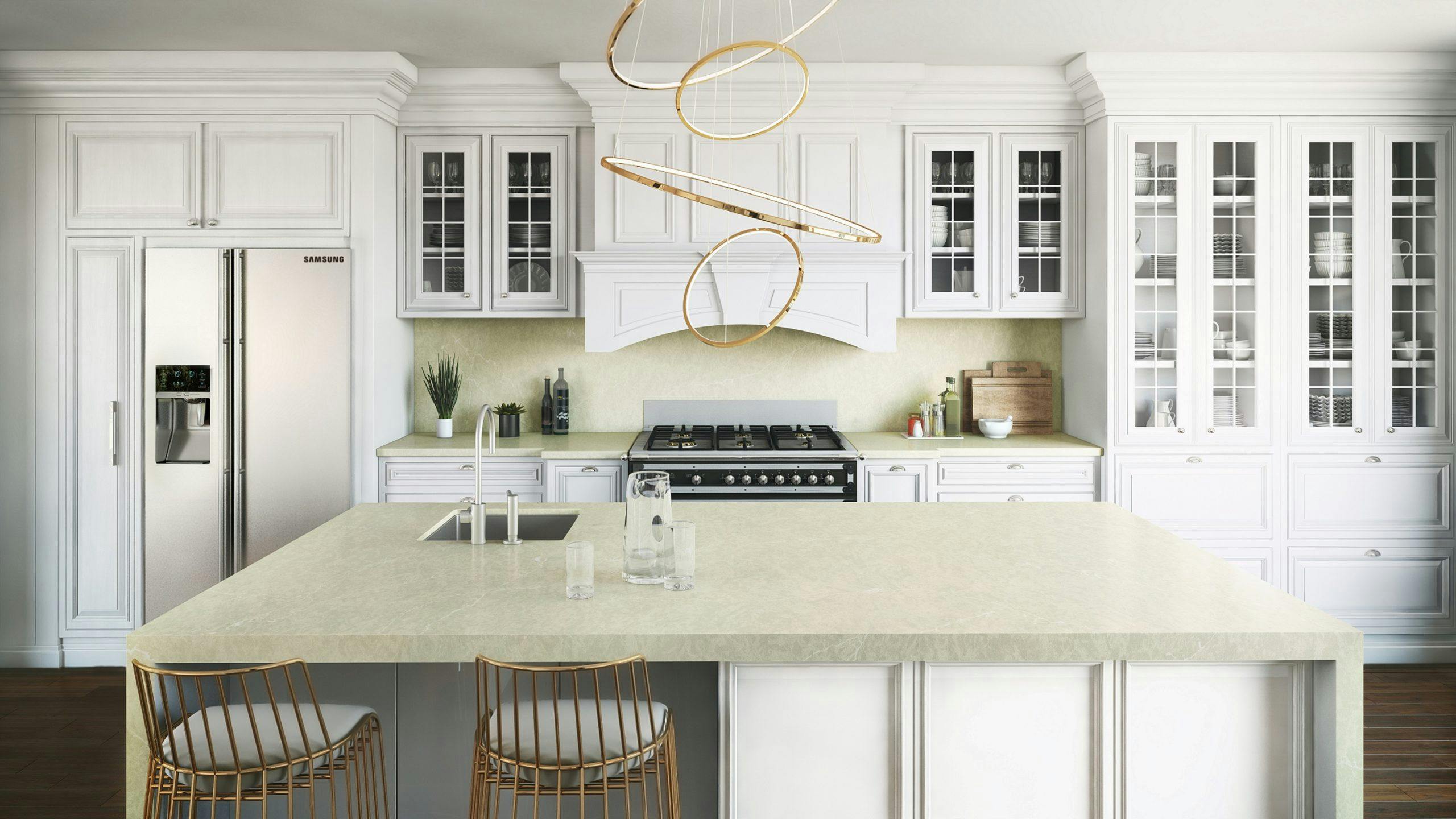 Image of Silestone Kitchen Silken Pearl 1 scaled 1.jpg?auto=format%2Ccompress&ixlib=php 3.3 in Mutfağınıza İncinin Zarafetini Katın - Cosentino