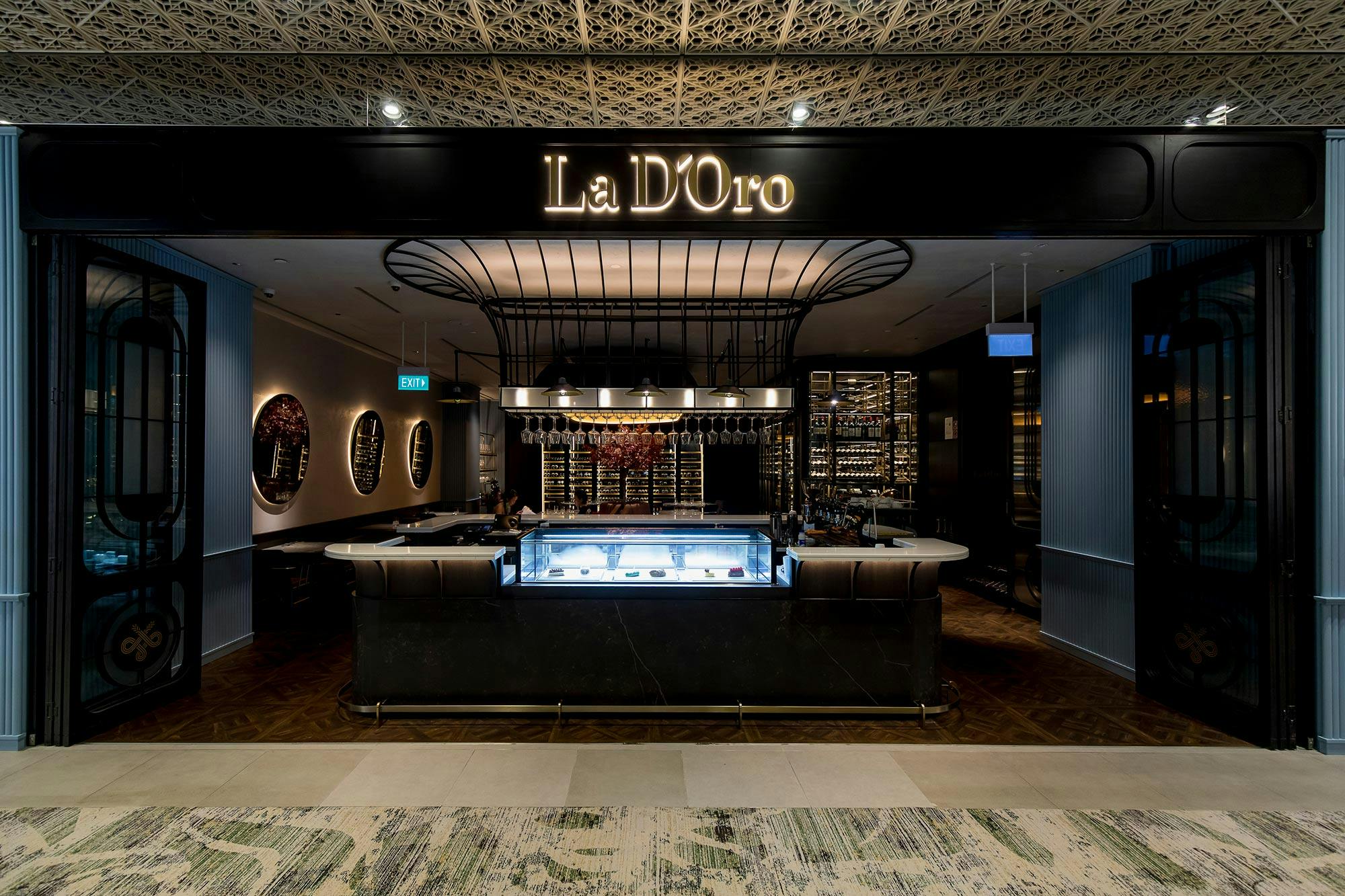 Image of Ladoro restaurante singapur Asylum Creative 10.jpg?auto=format%2Ccompress&ixlib=php 3.3 in The bold black of Silestone Et Marquina for one of Switzerland’s most awarded (and beautiful) bars - Cosentino