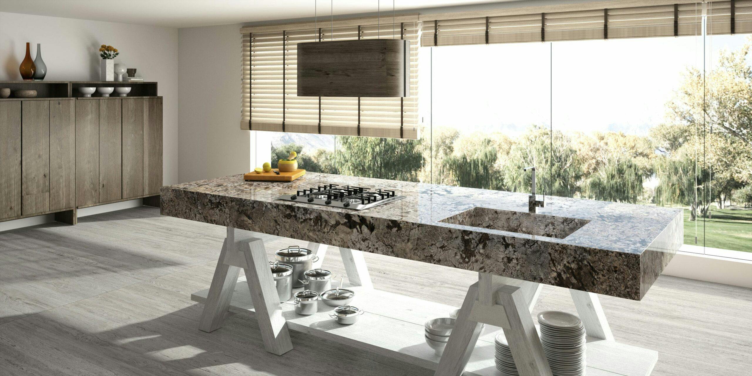 Bianco antico granite countertop