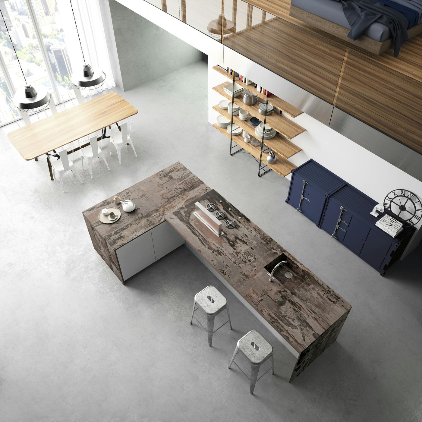 Image number 32 of the current section of 9 key elements to design your urban industrial-style kitchen of Cosentino USA