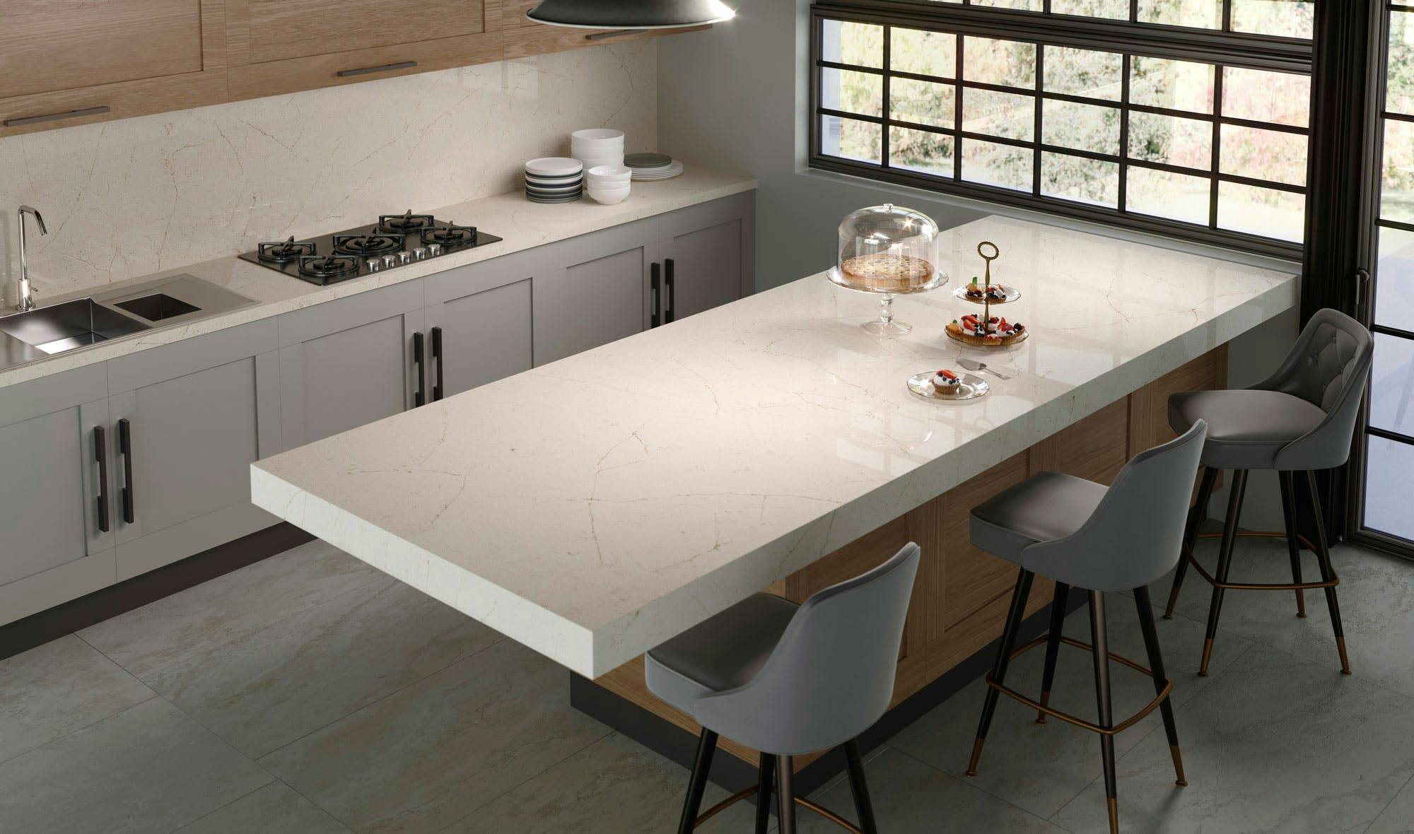 Image number 32 of the current section of The Elegance of Crema Marfil Marble of Cosentino USA