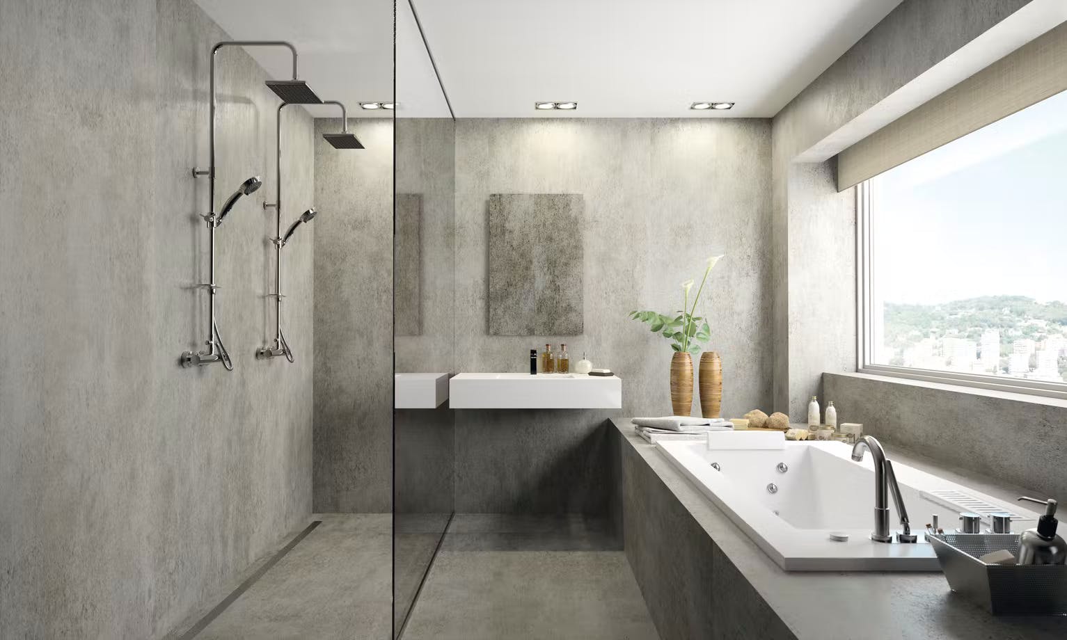 Enjoy an ecological bathroom with Krion Shell™ sustainable shower trays
