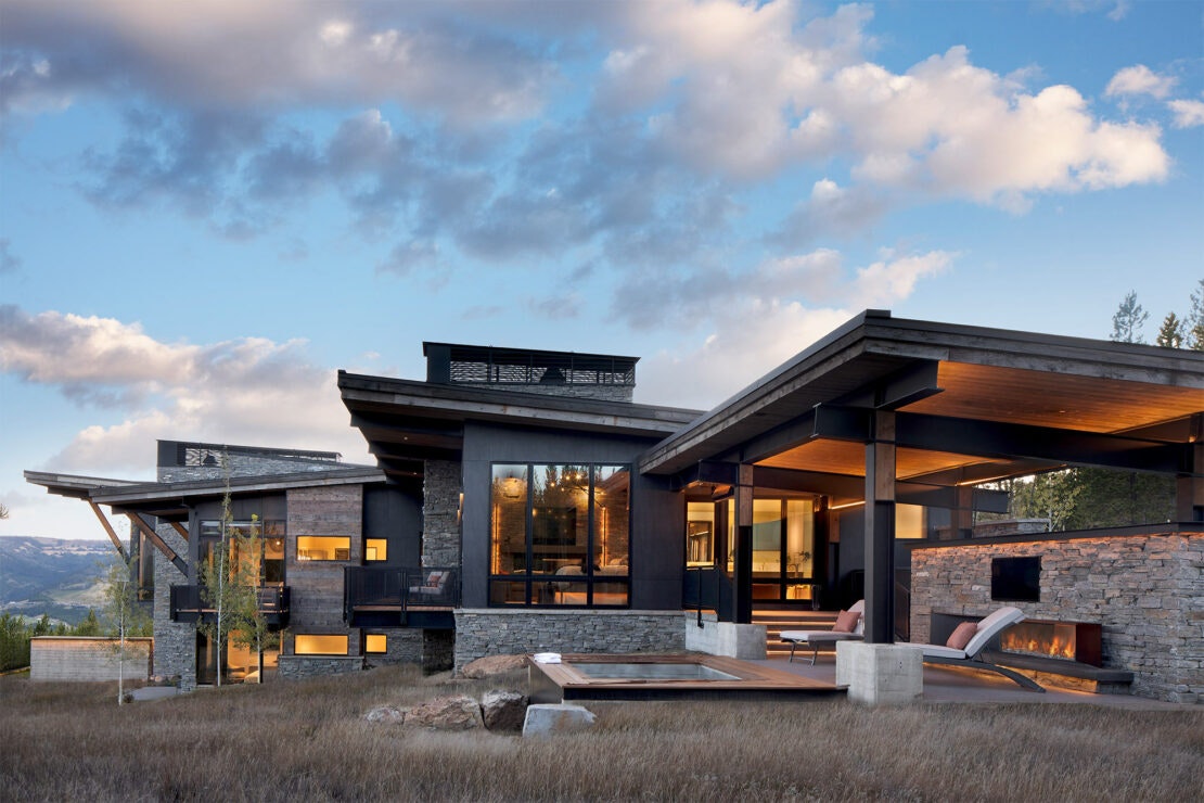 Mountains meets modern with this Big Sky luxury home featuring a bold  Dekton exterior - Cosentino USA, image size:1110x740