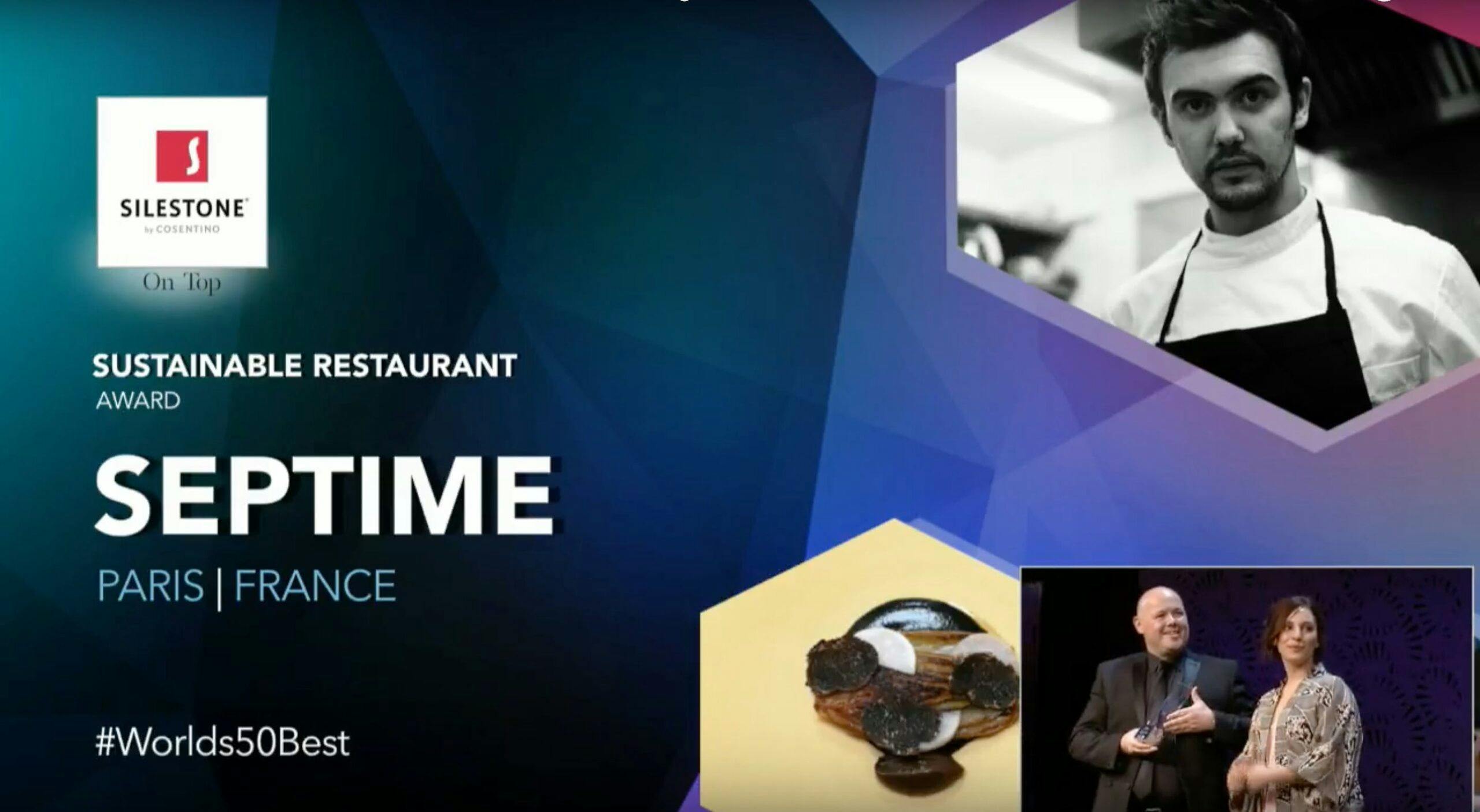 Septime wins the 'Sustainable Restaurant 2017' award, sponsored by Silestone - Cosentino 50Best World 2017 BestSustainableRestaurant Septime Silestone 4 scaled | Cosentino