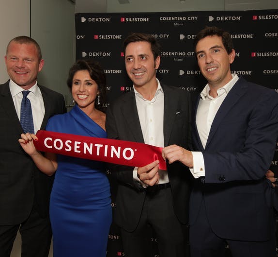 Image of Brandon Calvo Carolina Almeida Eduardo Cosentino Alvaro Gonzalez Cosentino City Miami 2 - Cosentino Image of Brandon Calvo Carolina Almeida Eduardo Cosentino Alvaro Gonzalez Cosentino City Miami 2 in Cosentino Group opens in Miami its 11th "City Center" showroom around the world - Cosentino
