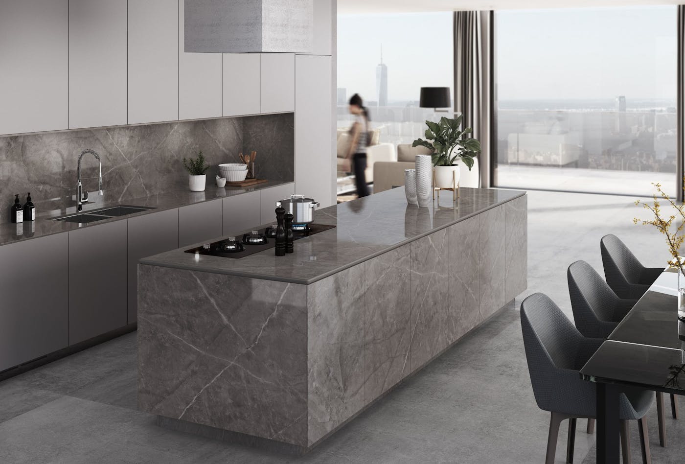 Ron Arad designs 10 LAYERS with Silestone® - Cosentino Dekton Kitchen Korso Xgloss baja 1 | Cosentino