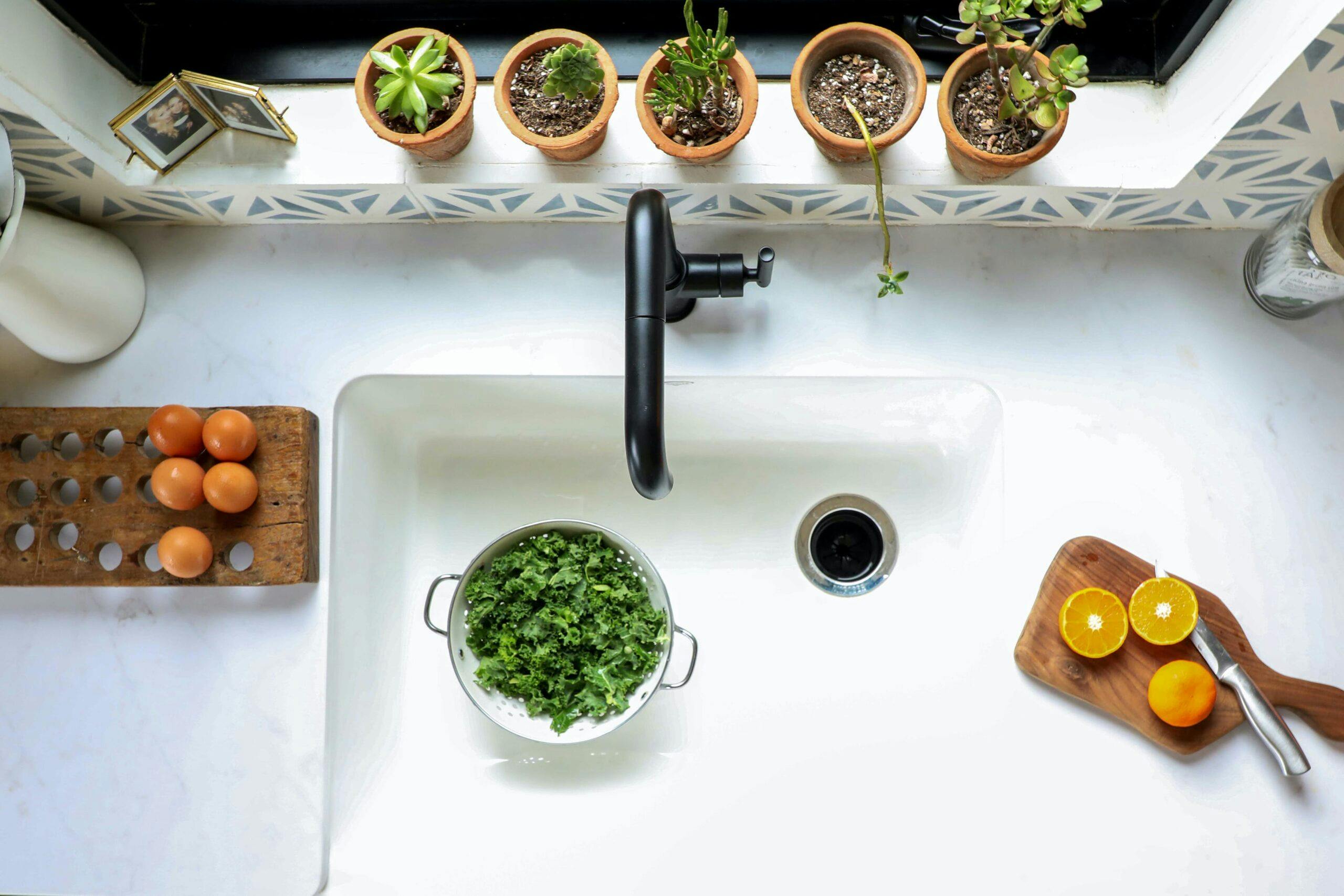 8 keys to designing and organizing your kitchen to avoid food infections - Cosentino Kim Lewis Tiny Home Silestone Eternal Statuario Sink scaled | Cosentino