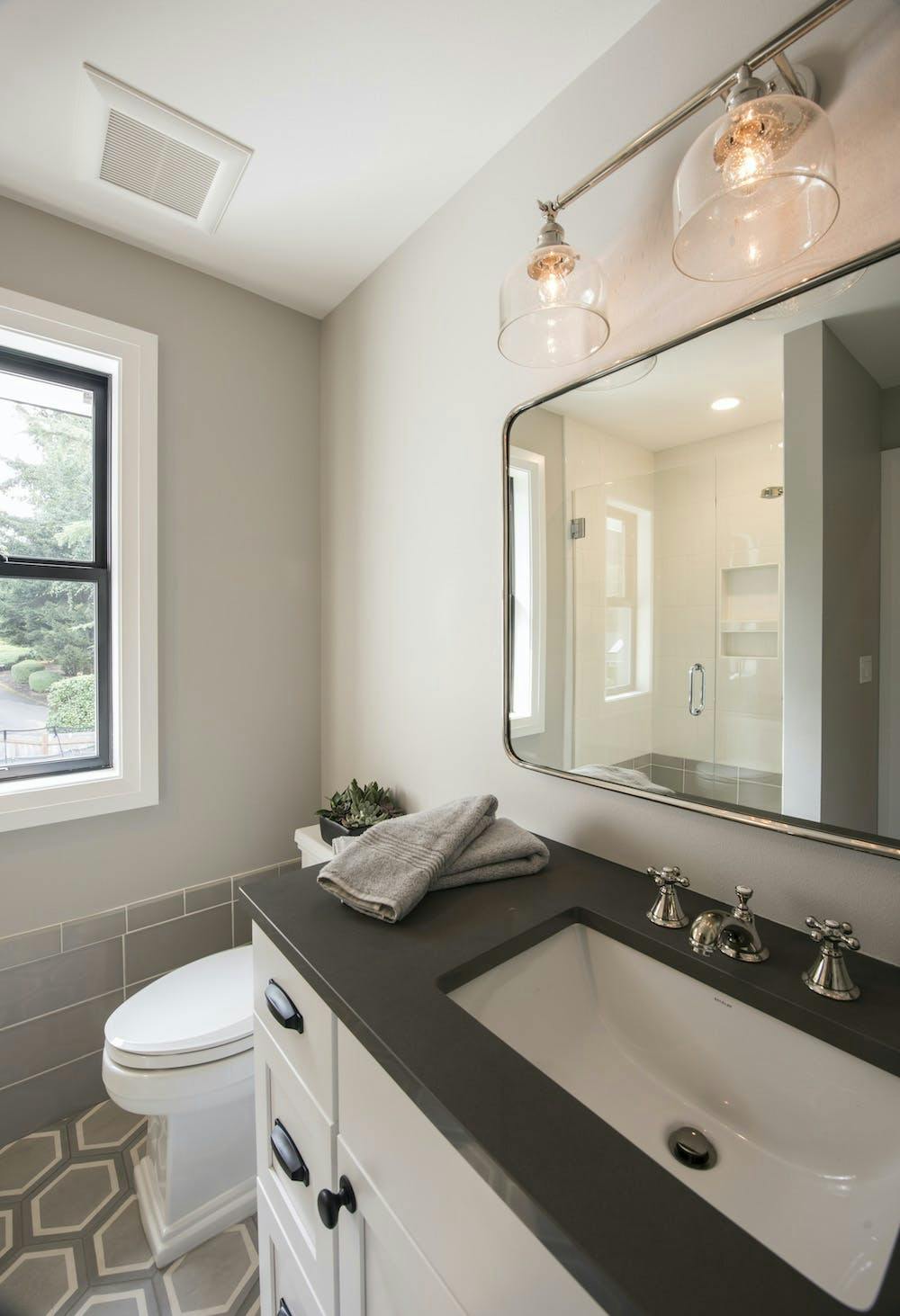 Image 38 of Landons Bathroom Silsetone Cemento Spa 1 in 2018 Northwest Idea House Features Dekton & Silestone Surfaces - Cosentino